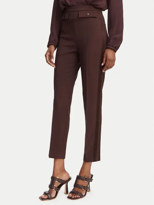 Elisabetta Franchi Elisabetta Franchi Hlače PA-185-62E2-V270 Tamno smeđa Slim Fit