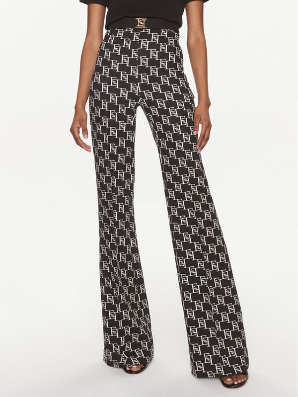 Elisabetta Franchi Elisabetta Franchi Hlače PA-S15-41E2-V350 Crna Flare Fit