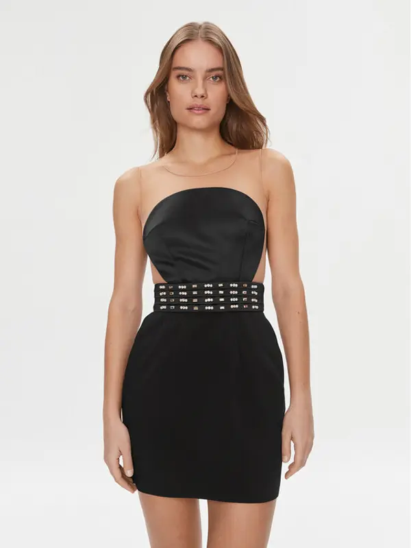 Elisabetta Franchi Elisabetta Franchi Koktel haljina AB-443-37E2-3681 Crna Slim Fit