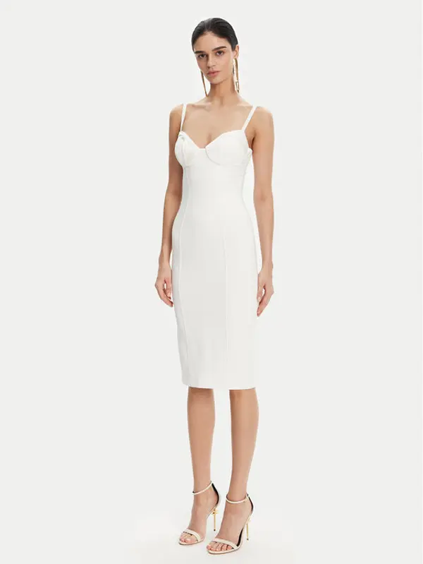 Elisabetta Franchi Elisabetta Franchi Koktel haljina AB-702-51E2 Bijela Regular Fit