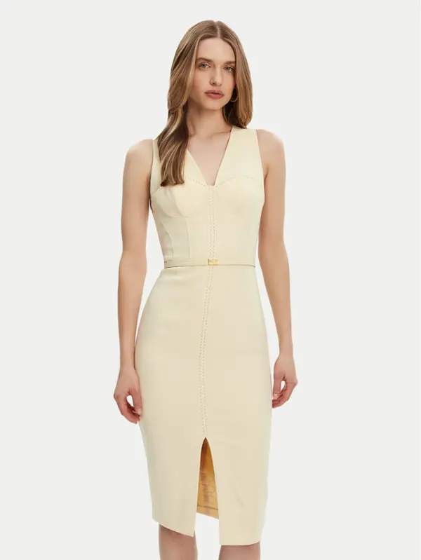 Elisabetta Franchi Elisabetta Franchi Koktel haljina AB-706-51E2-DC7 Žuta Slim Fit
