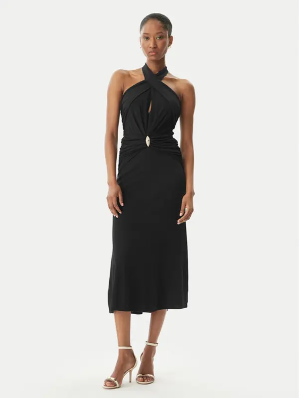 Elisabetta Franchi Elisabetta Franchi Koktel haljina AB-719-52E2-V560 Crna Regular Fit