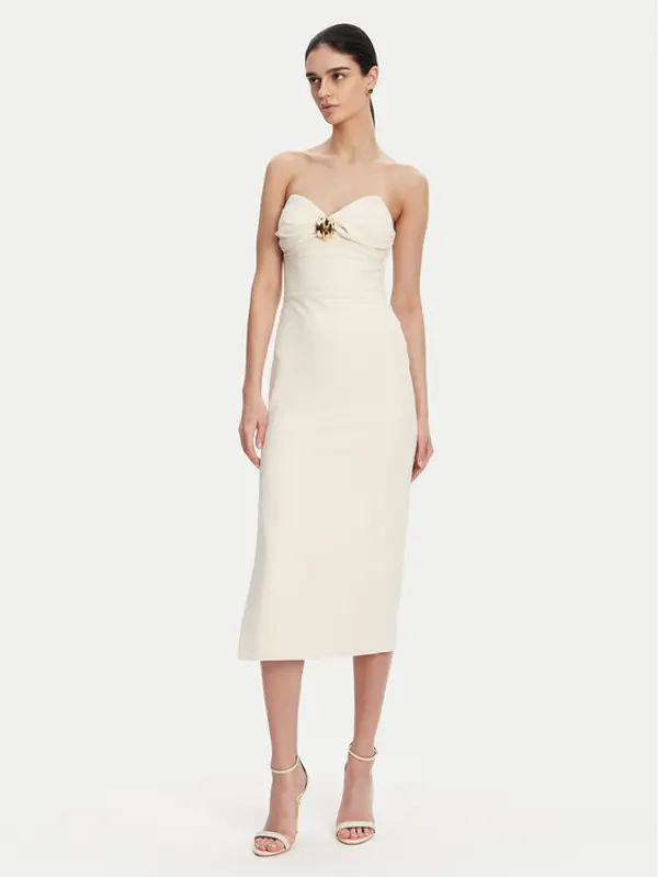 Elisabetta Franchi Elisabetta Franchi Koktel haljina AB-769-51E2 Écru Regular Fit
