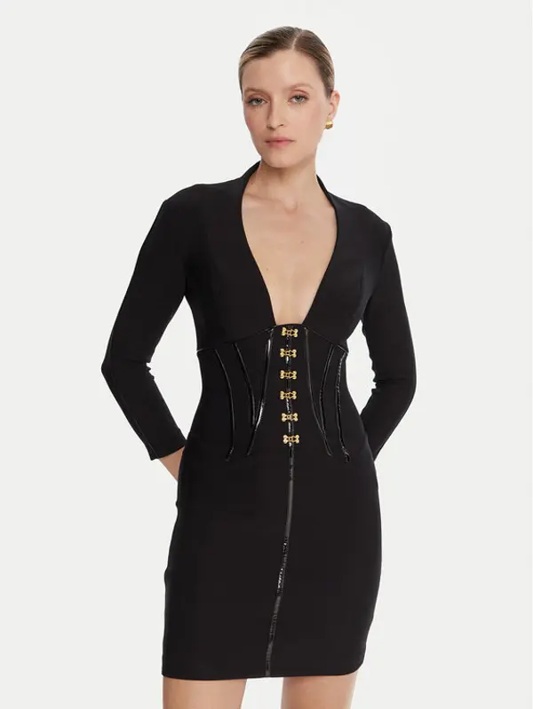Elisabetta Franchi Elisabetta Franchi Koktel haljina AB-797-57E2-V590 Crna Slim Fit