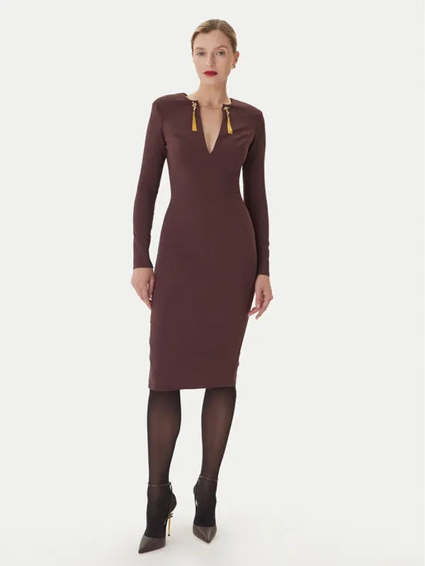 Elisabetta Franchi Elisabetta Franchi Koktel haljina AB-805-57E2-V460 Tamnocrvena Slim Fit