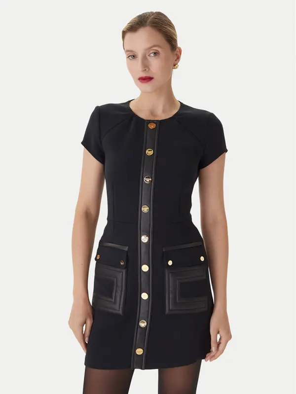Elisabetta Franchi Elisabetta Franchi Koktel haljina AB-819-57E2-V690 Crna Regular Fit