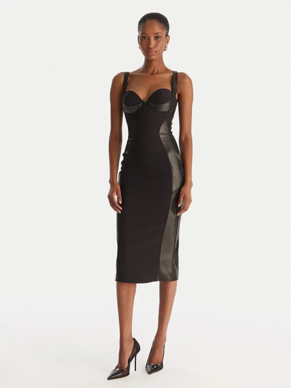 Elisabetta Franchi Elisabetta Franchi Koktel haljina AB-838-57E2-V480 Crna Slim Fit