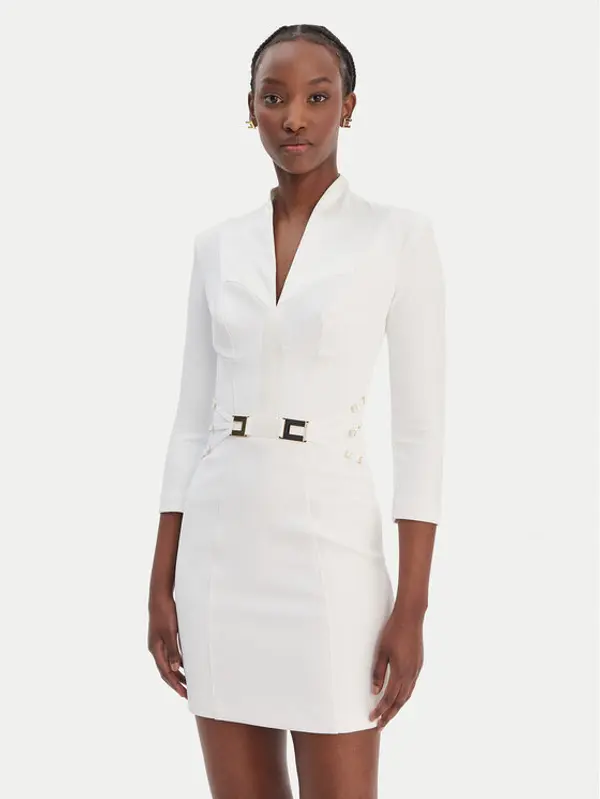 Elisabetta Franchi Elisabetta Franchi Koktel haljina AB-869-61E2-V520 Bijela Regular Fit