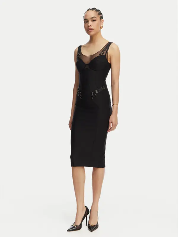 Elisabetta Franchi Elisabetta Franchi Koktel haljina AB-870-61E2-V650 Crna Slim Fit