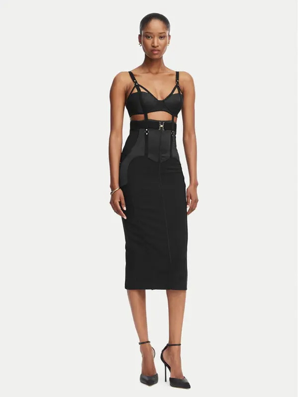 Elisabetta Franchi Elisabetta Franchi Koktel haljina AB-881-62E2-V660 Crna Slim Fit