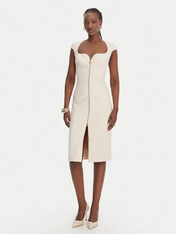Elisabetta Franchi Elisabetta Franchi Koktel haljina AB-900-61E2-V430 Écru Regular Fit