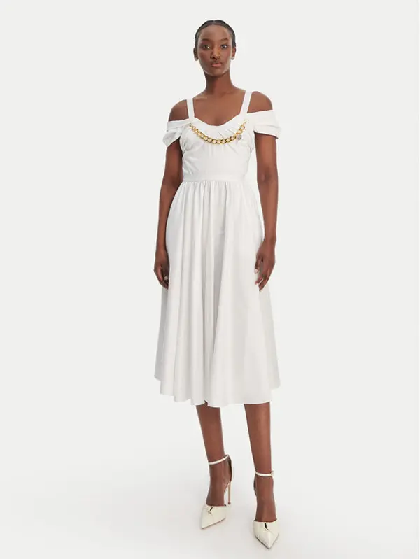 Elisabetta Franchi Elisabetta Franchi Koktel haljina AB-921-61E2-V590 Bijela Regular Fit