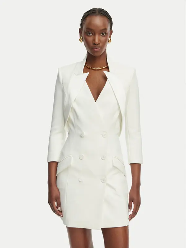 Elisabetta Franchi Elisabetta Franchi Koktel haljina AB-925-61E2-V450 Bijela Regular Fit