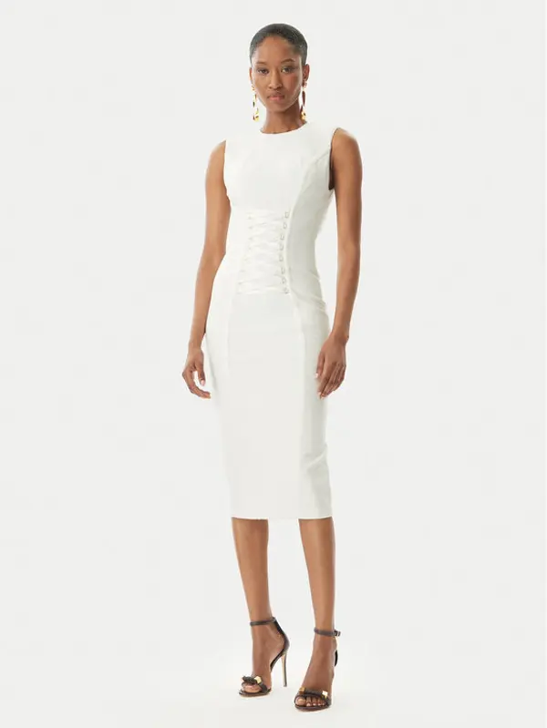 Elisabetta Franchi Elisabetta Franchi Koktel haljina AB76252E2 360 Bijela Slim Fit