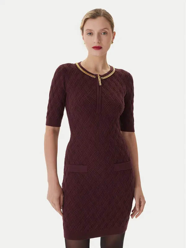 Elisabetta Franchi Elisabetta Franchi Koktel haljina AM-20B-56E2-V480 Tamnocrvena Regular Fit