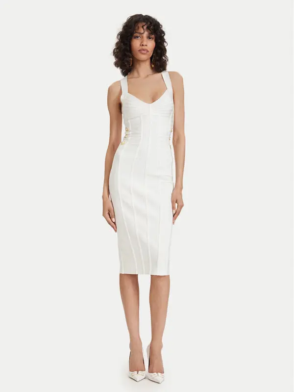Elisabetta Franchi Elisabetta Franchi Koktel haljina AM-24D-62E2-V790 Bijela Slim Fit