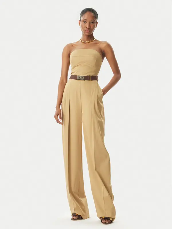 Elisabetta Franchi Elisabetta Franchi Kombinezon TU05152E2 032 Bež Regular Fit