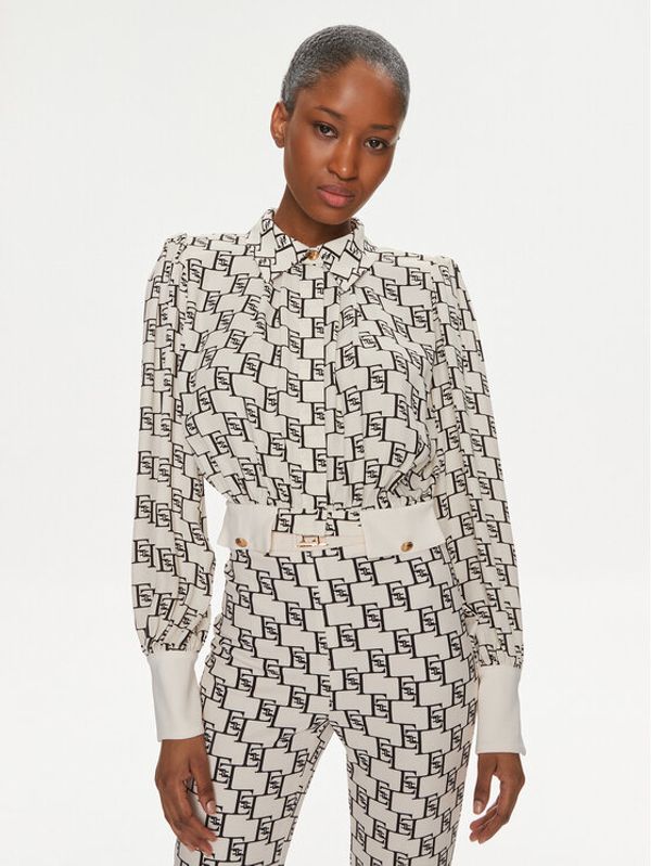 Elisabetta Franchi Elisabetta Franchi Majica CA-S25-41E2-V410 Écru Regular Fit