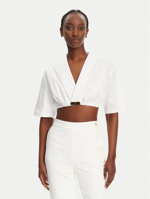 Elisabetta Franchi Elisabetta Franchi Majica CA12452E2 100 Bijela Regular Fit