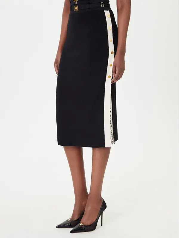 Elisabetta Franchi Elisabetta Franchi Midi suknja GK-27S-61E2-V340 Crna Regular Fit