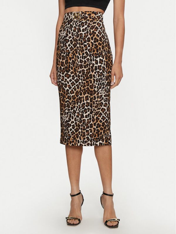 Elisabetta Franchi Elisabetta Franchi Midi suknja GO-0694-7E2-V380 Smeđa Slim Fit