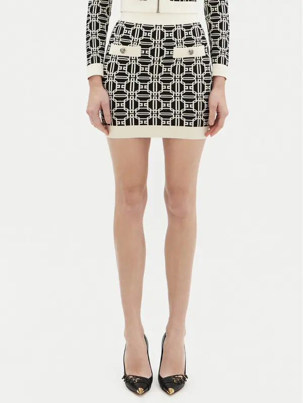 Elisabetta Franchi Elisabetta Franchi Mini suknja GK-04B-47E2-V260 Crna Slim Fit