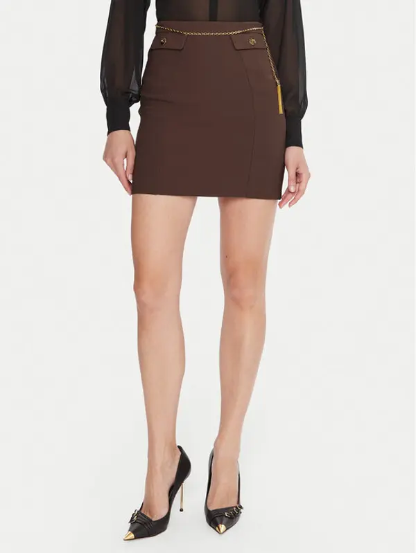 Elisabetta Franchi Elisabetta Franchi Mini suknja GO-148-57E2-V380 Smeđa Slim Fit