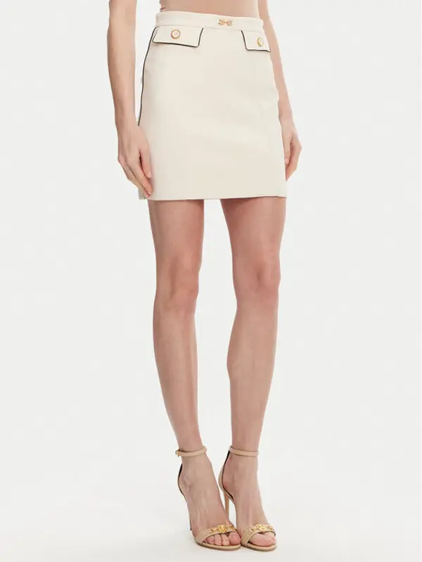 Elisabetta Franchi Elisabetta Franchi Mini suknja GO-T03-51E2 Écru Regular Fit