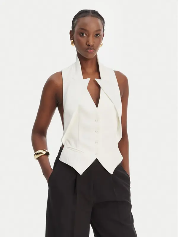 Elisabetta Franchi Elisabetta Franchi Prsluk GL-003-61E2-V290 Bijela Regular Fit