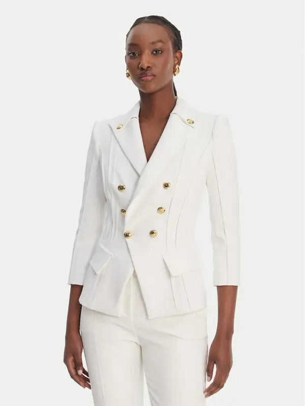 Elisabetta Franchi Elisabetta Franchi Sakoi GI-218-61E2-V780 Bijela Regular Fit
