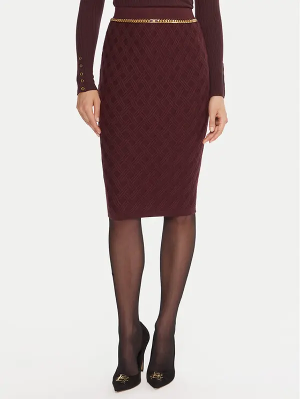Elisabetta Franchi Elisabetta Franchi Suknja olovka GK-20B-56E2-V390 Tamnocrvena Slim Fit