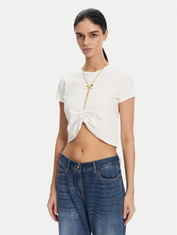 Elisabetta Franchi Elisabetta Franchi T-shirt MA-006-51E2 Bijela Regular Fit