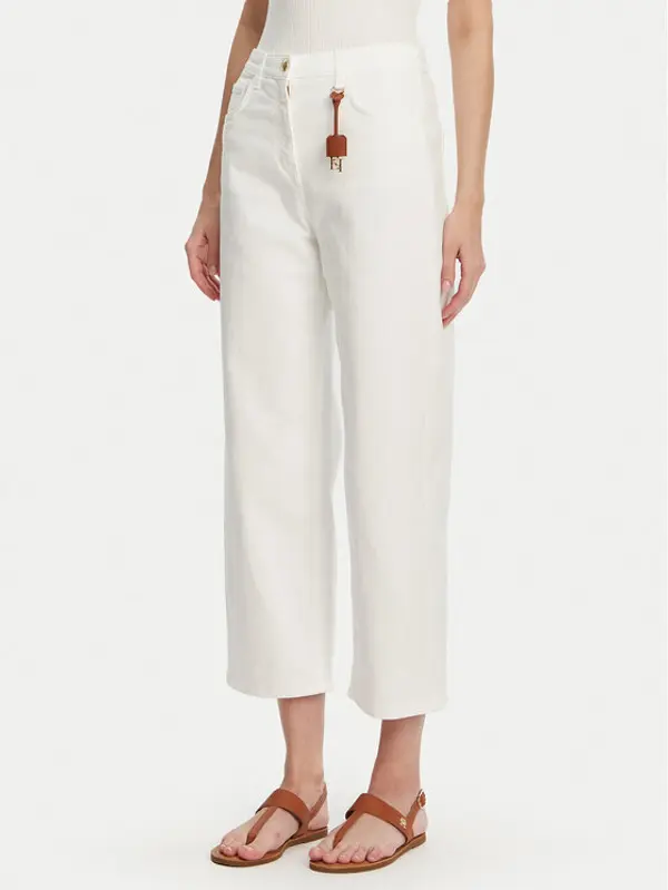 Elisabetta Franchi Elisabetta Franchi Traperice PJ-87D-51E2 Bijela Regular Fit