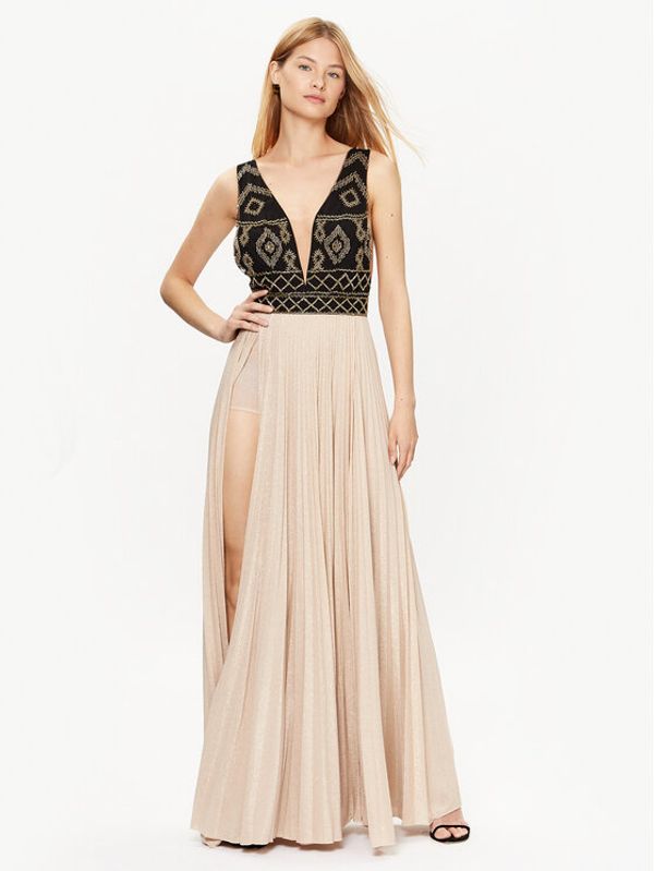 Elisabetta Franchi Elisabetta Franchi Večernja haljina AB-413-32E2-V700 Bež Regular Fit