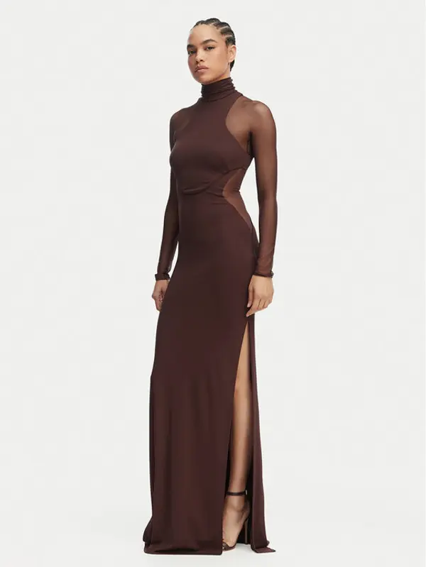 Elisabetta Franchi Elisabetta Franchi Večernja haljina AB-R22-62E2-V600 Smeđa Slim Fit