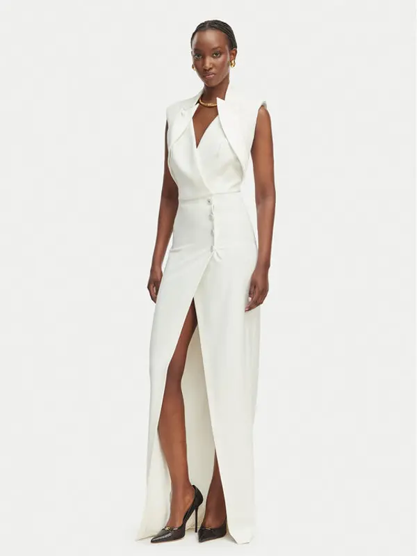Elisabetta Franchi Elisabetta Franchi Večernja haljina AB-R31-61E2 Bijela Regular Fit