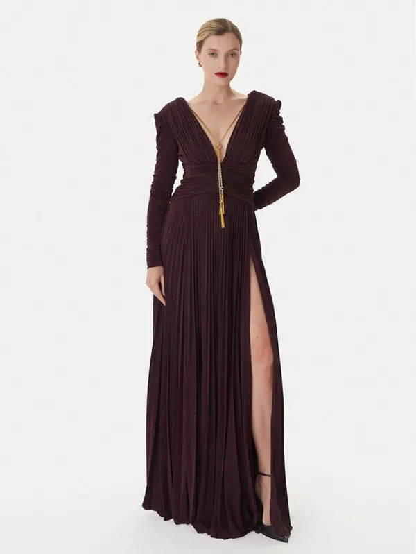 Elisabetta Franchi Elisabetta Franchi Večernja haljina AB-R40-57E2-V850 Tamnocrvena Regular Fit