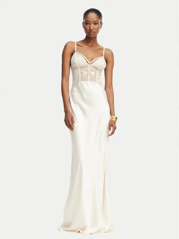 Elisabetta Franchi Elisabetta Franchi Večernja haljina AB-R53-62E2 Svijetlo bež Slim Fit
