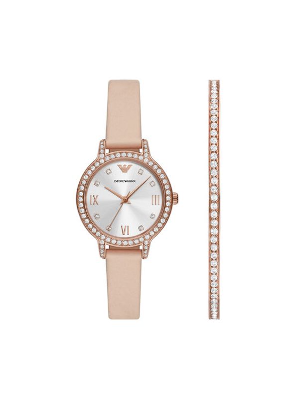 Emporio Armani Emporio Armani Set sata i narukvice Cleo Gift Set AR80069SET Bež