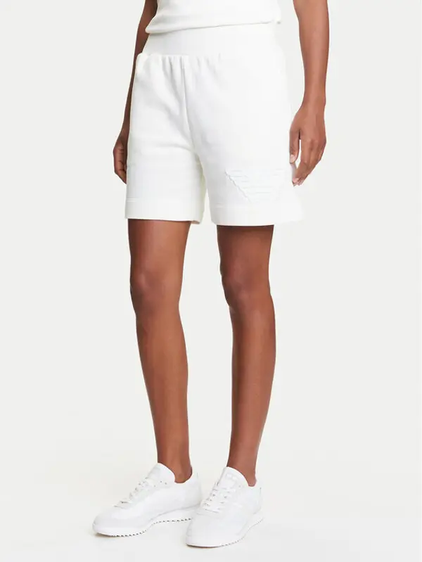 Emporio Armani Emporio Armani Sportske kratke hlače EW000778 AF12186 U1131 Bijela Loose Fit