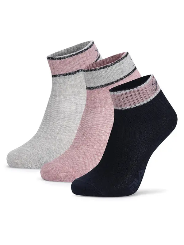 Fila Fila Kratke čarape F8206-AW24 (3-pack) Ružičasta