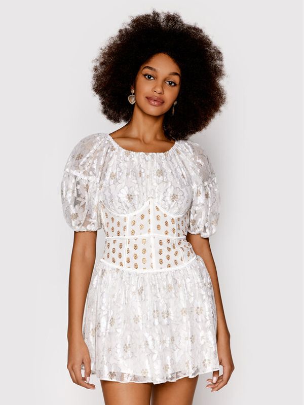 For Love & Lemons For Love & Lemons Koktel haljina Lupita CD2482 Bijela Slim Fit