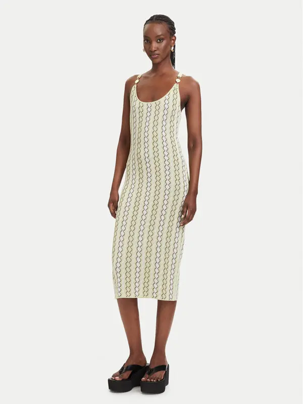 Fracomina Fracomina Džemper haljina FS26SD5005K414F8 Svijetlo žuta Slim Fit