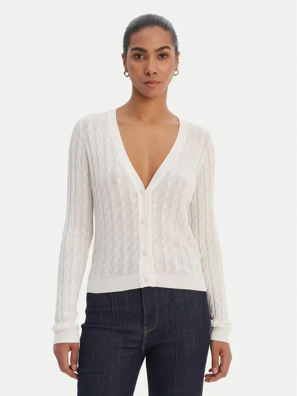 Fracomina Fracomina Kardigan FR26ST8023K547R9 Écru Regular Fit
