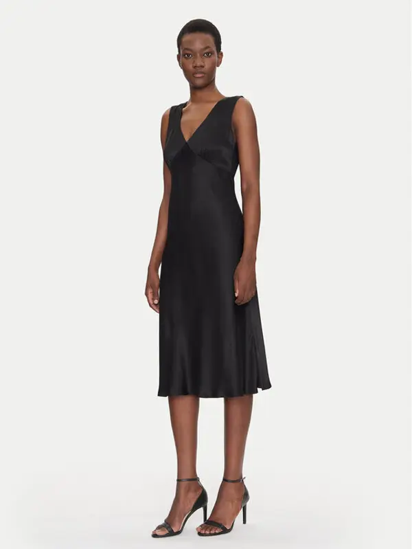 Fracomina Fracomina Koktel haljina FS25SD2004W73201 Crna Slim Fit