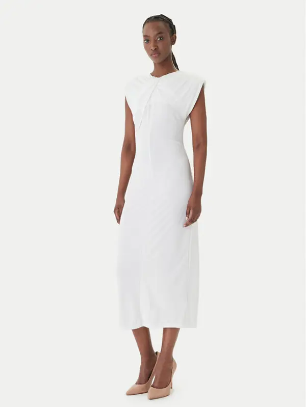 Fracomina Fracomina Koktel haljina FS26SD2008W62601 Bijela Slim Fit