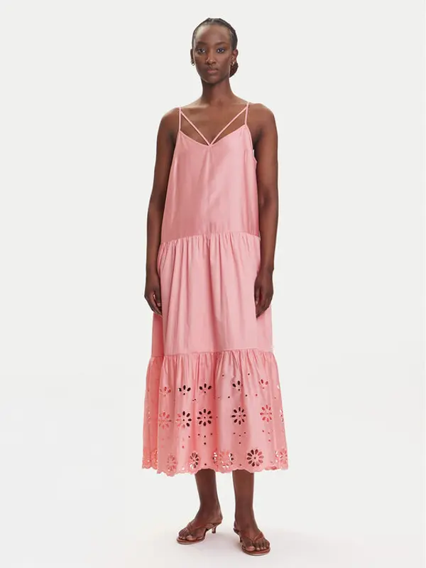 Fracomina Fracomina Ljetna haljina FJ25SD3001W400E5 Koraljna Relaxed Fit