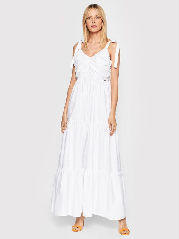 Fracomina Fracomina Ljetna haljina FP22SD3012W40001 Bijela Regular Fit