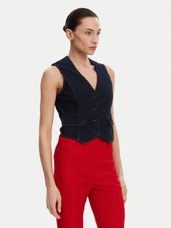 Fracomina Fracomina Prsluk FR25SJ5024D46093 Tamnoplava Slim Fit