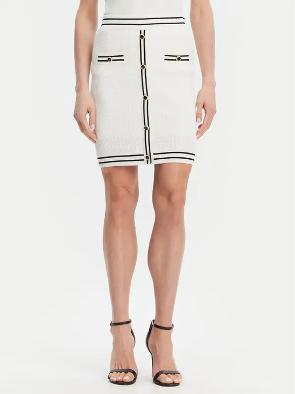 Fracomina Fracomina Suknja olovka FR25SG4003K52401 Écru Slim Fit